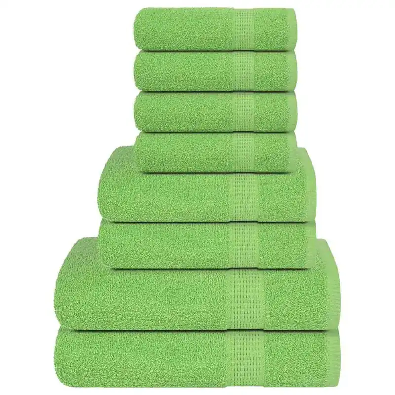 Set de 8 toallas Ariel 360 gramos verde algodón - Textil
