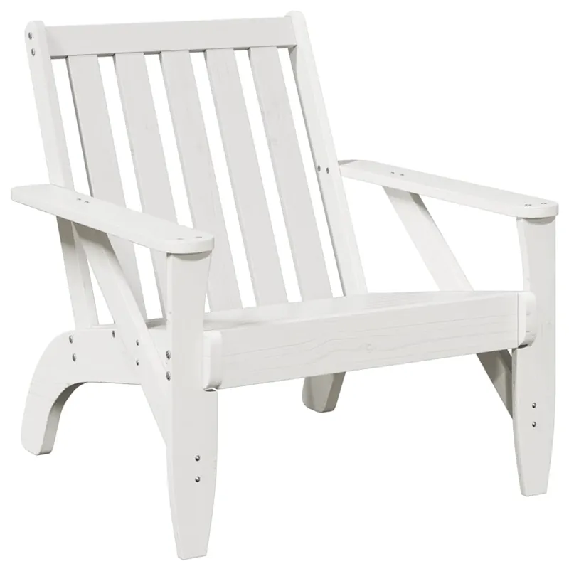 vidaXL Silla adirondack de jardín madera maciza pino blanco 75x77x77cm