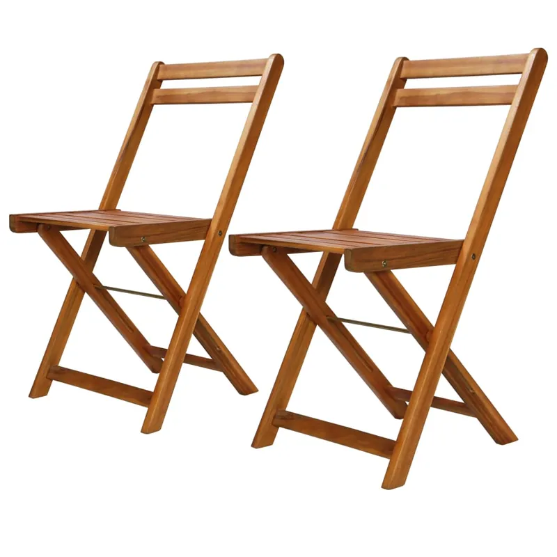 vidaXL Sillas de bistró 2 unidades madera maciza de acacia - Jardín
