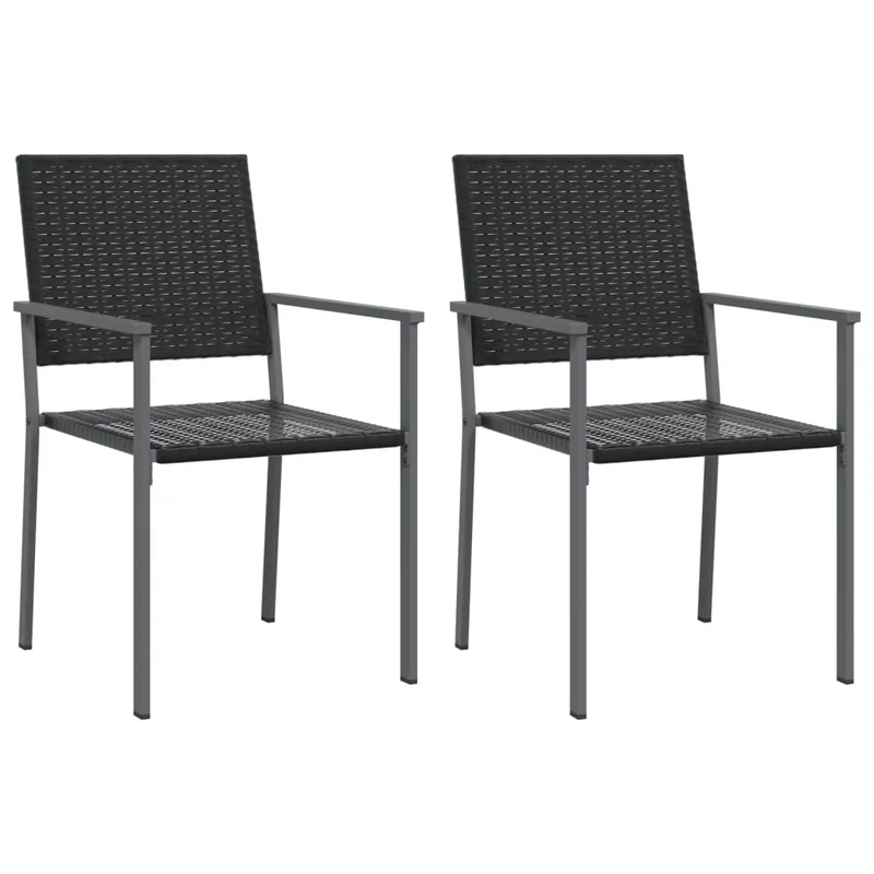 vidaXL Sillas de jardín 2 uds ratán sintético negro 54x62,5x89 cm