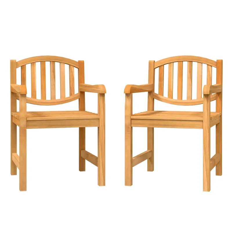 vidaXL Sillas de jardín 2 unidades madera maciza de teca 58x59x88 cm