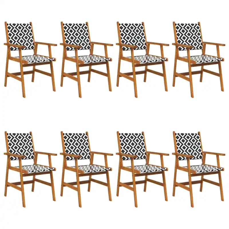 vidaXL Sillas jardín 8 unidades madera maciza acacia