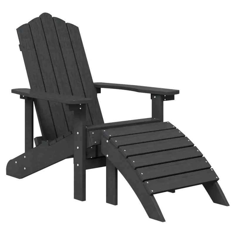 vidaXL Silla de jardín Adirondack con reposapiés HDPE blanco