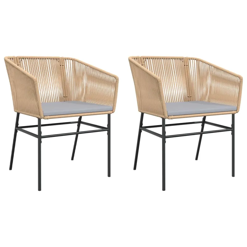 vidaXL Sillones de jardín con cojines 2 uds ratán sintético gris