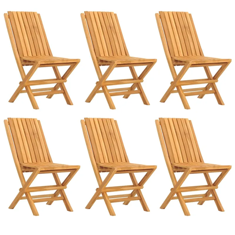vidaXL Sillas de jardín plegables 6 uds madera maciza teca 47x47x89 cm