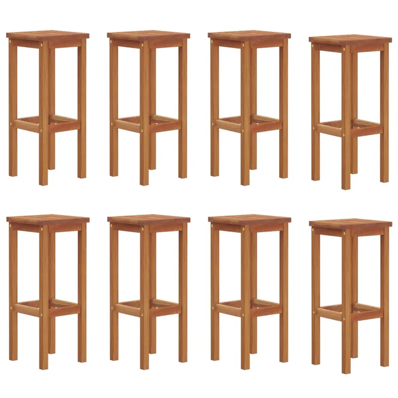 Taburetes de barra de cocina 8 unidades madera maciza acacia - Jardín
