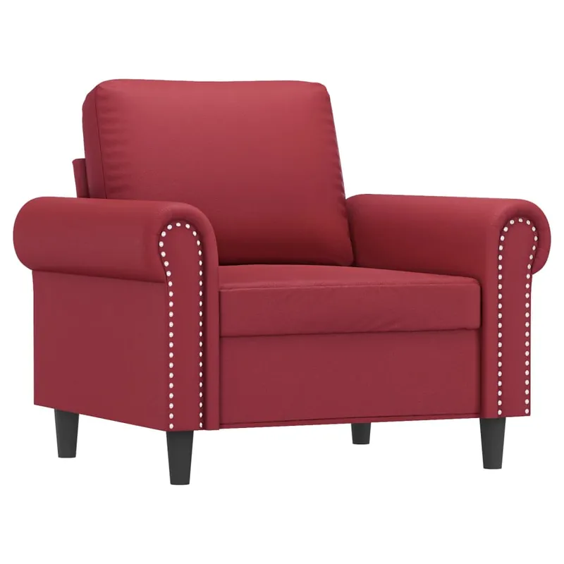 vidaXL Sillón cuero sintético negro 60 cm - Sofás sillones puffs