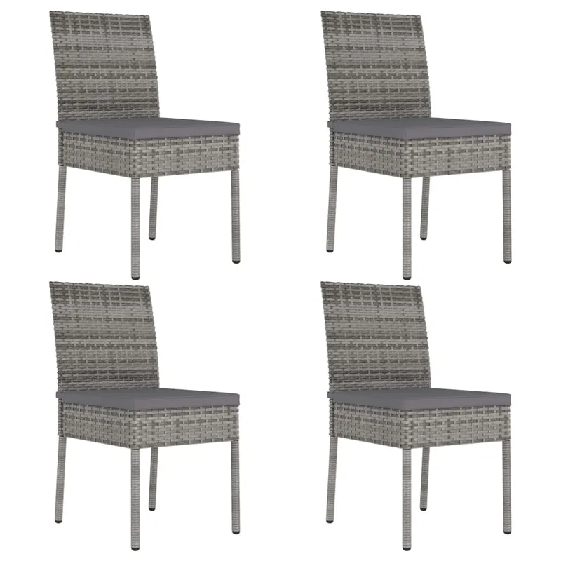 vidaXL Sillas de comedor de jardín 4 unidades ratán sintético negro
