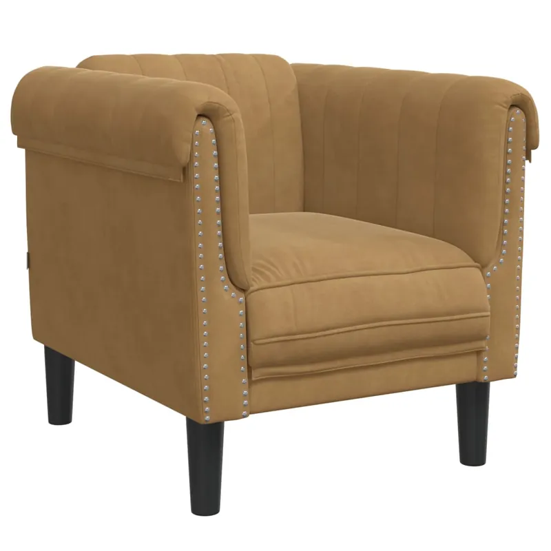 vidaXL Sillón de terciopelo gris claro - Sofás sillones puffs