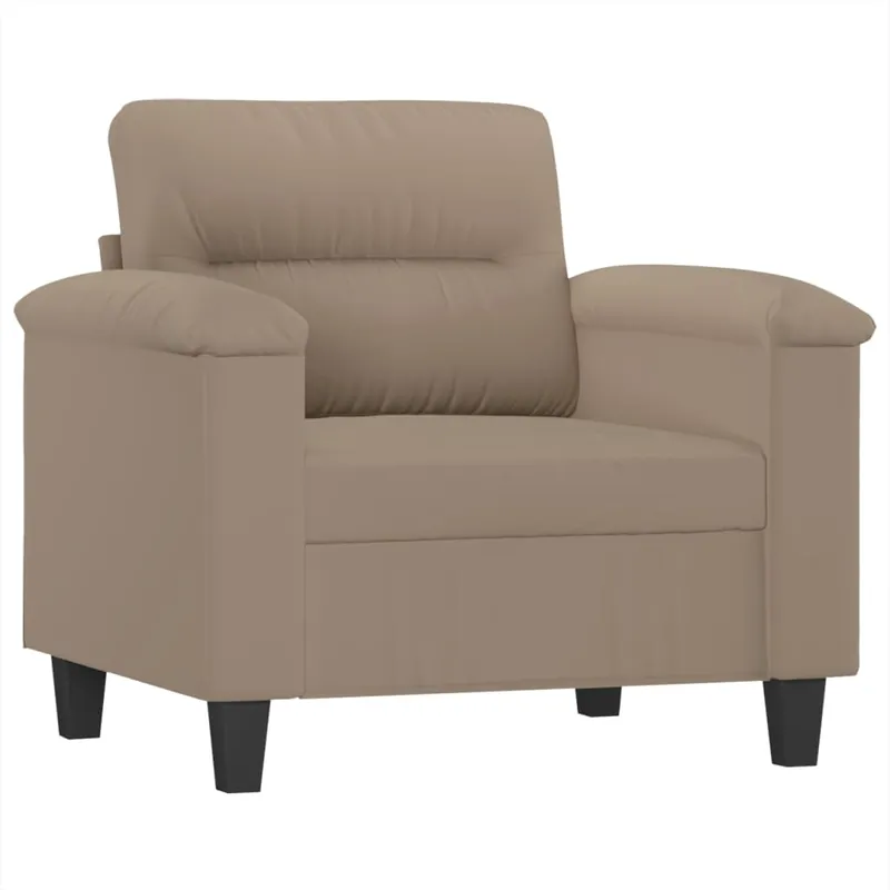 vidaXL Sillón de tela de microfibra beige 60 cm - Sofás sillones puffs