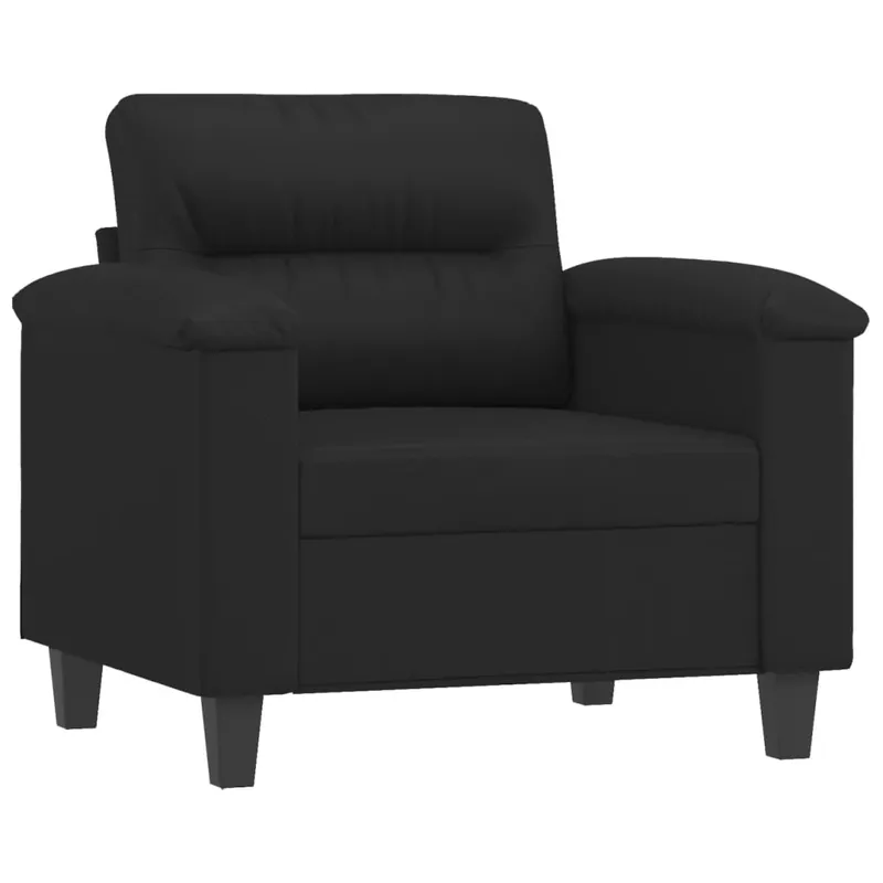 vidaXL Sillón cuero sintético negro 60 cm - Sofás sillones puffs