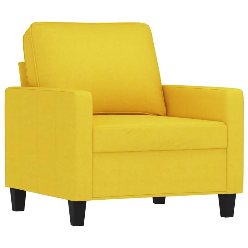 vidaXL Sillón de tela amarillo claro 60 cm - Sofás sillones puffs
