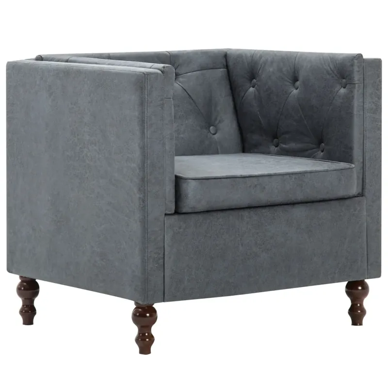vidaXL Sillón de tela gris - Sofás sillones puffs