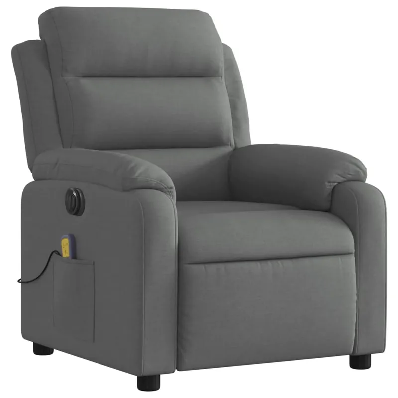 vidaXL Sillón de masaje reclinable eléctrico tela rojo tinto - Sofás sillones puffs