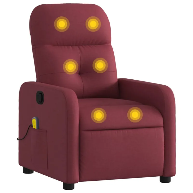 vidaXL Sillón reclinable de masaje de tela gris claro - Sofás sillones puffs
