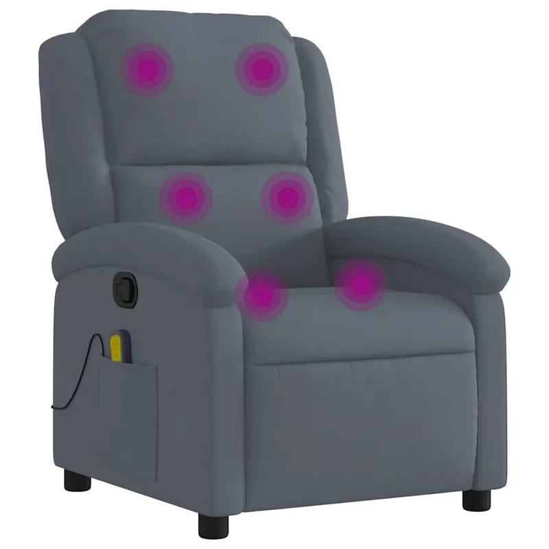 vidaXL Sillón de masaje reclinable de terciopelo verde oscuro - Sofás sillones puffs
