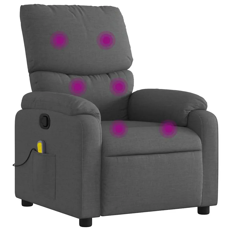 vidaXL Sillón de masaje reclinable de tela color vino tinto - Sofás sillones puffs