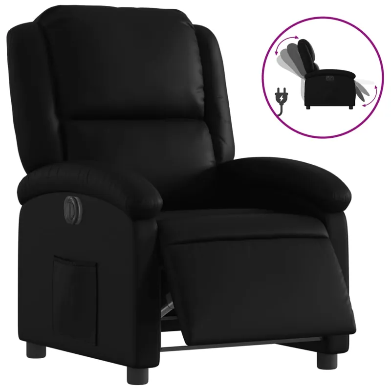 vidaXL Sillón reclinable eléctrico de cuero sintético gris - Sofás sillones puffs
