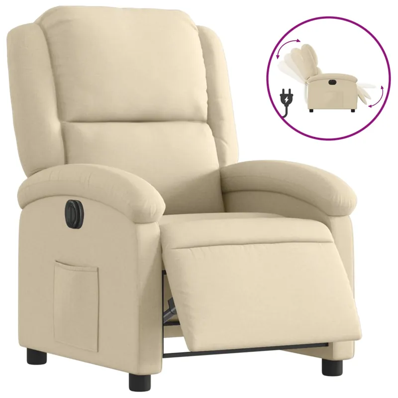 vidaXL Sillón reclinable eléctrico de tela gris oscuro - Sofás sillones puffs