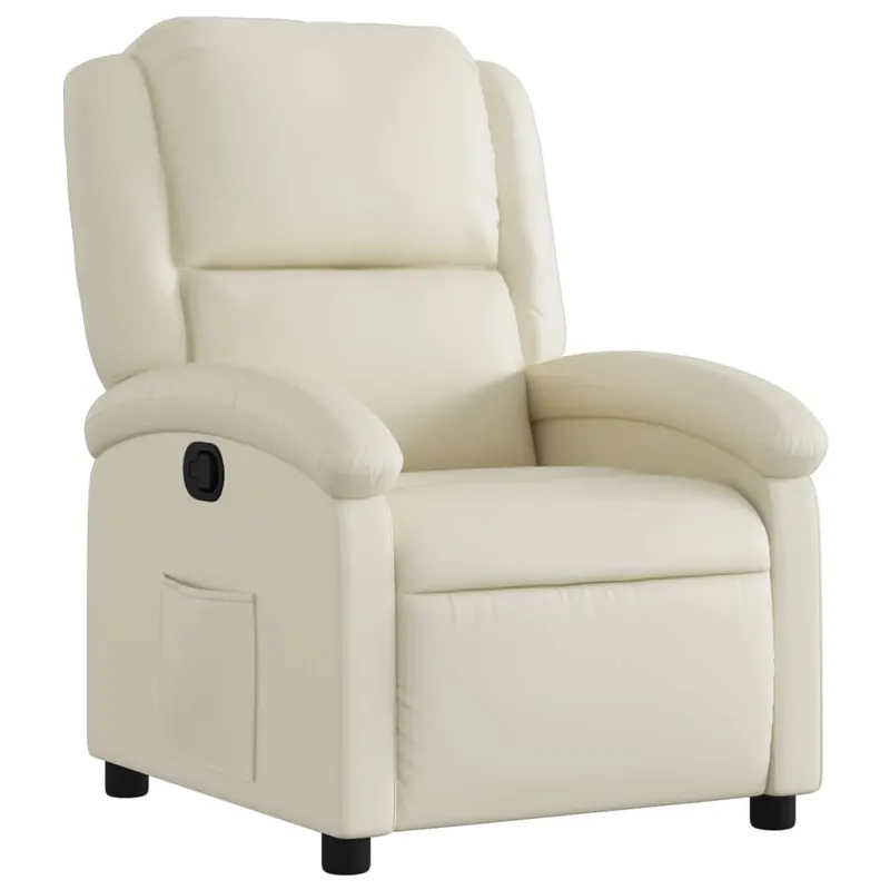 vidaXL Sillón reclinable de cuero sintético gris - Sofás sillones puffs