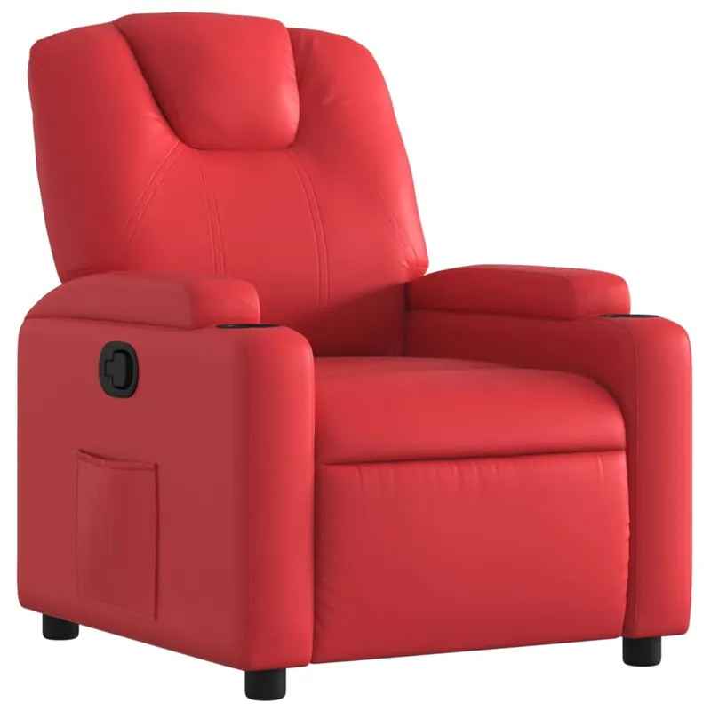 vidaXL Sillón reclinable de cuero sintético crema - Sofás sillones puffs
