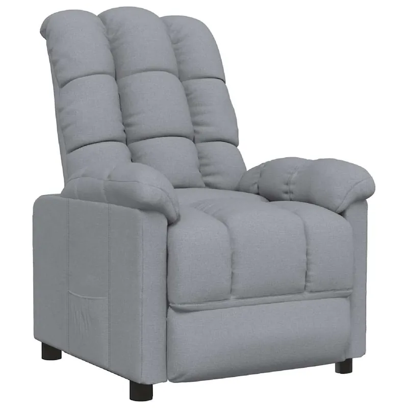 vidaXL Sillón reclinable de tela gris claro - Sofás sillones puffs