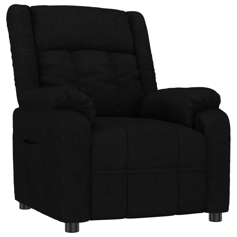 vidaXL Sillón reclinable de tela negro - Sofás sillones puffs