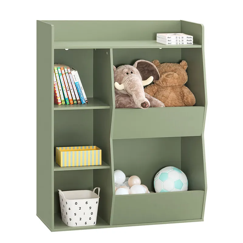SoBuy Biblioteca Infantil de Almacenamiento de Juguetes con 5 Compartimentos 80x34x104cm Blanco KMB55-K-W