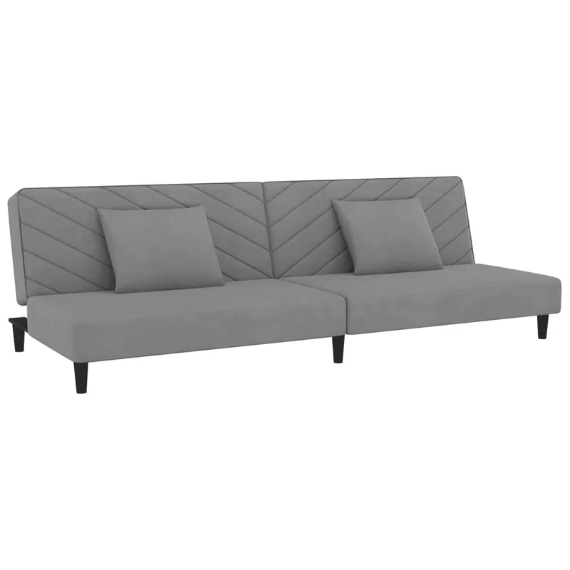 vidaXL Sofá cama de 2 plazas con dos almohadas terciopelo azul - Sofás sillones puffs