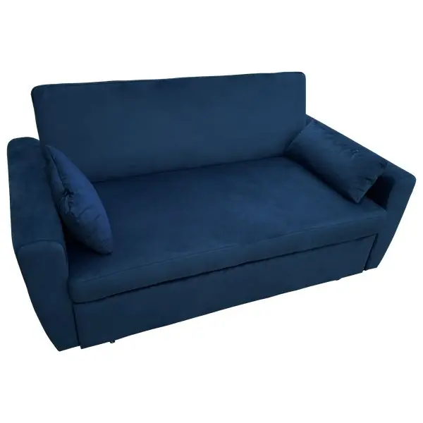 MATT Sofá cama de 2 plazas de terciopelo azul - Sofás sillones puffs