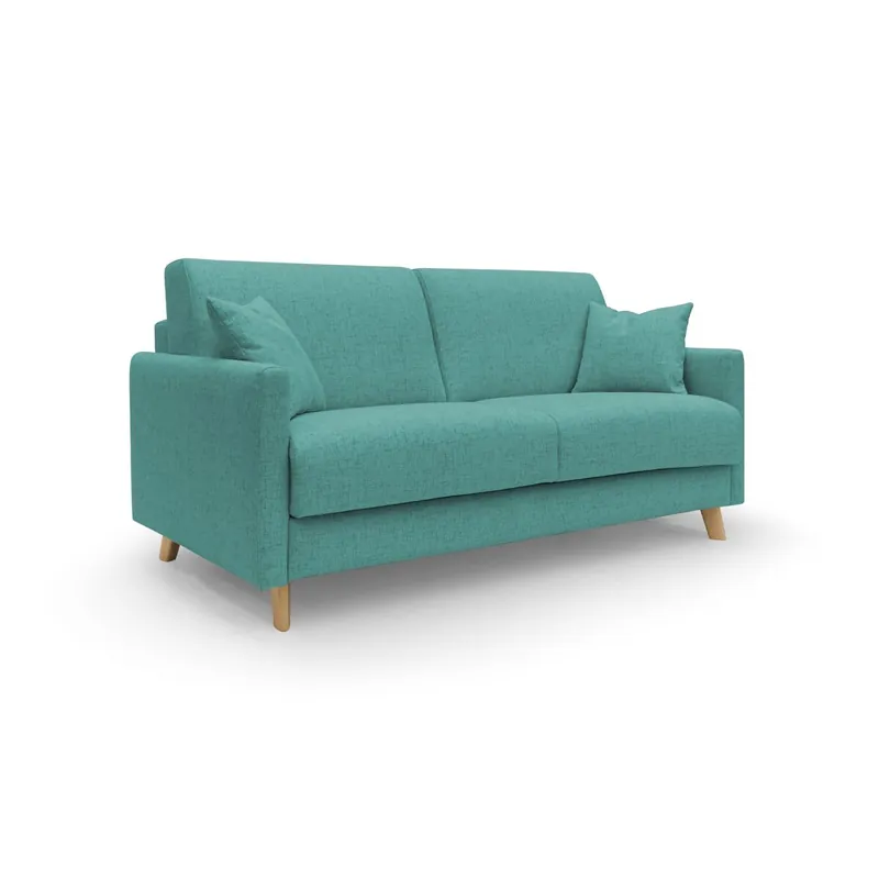 Edgar Sofá cama convertible en tela FELIS impermeable 160 cm (mat. 120x197) Amarillo - Sofás sillones puffs