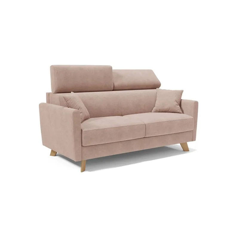 Francy Sofá cama con reposacabezas ajustables 180 cm (mat. 140x197) Amarillo - Sofás sillones puffs