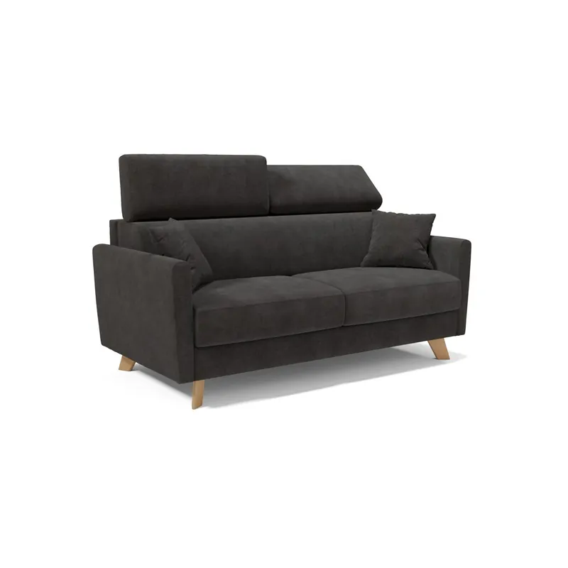 Francy Sofá cama con reposacabezas ajustables 200 cm (mat. 160x197) Amarillo - Sofás sillones puffs