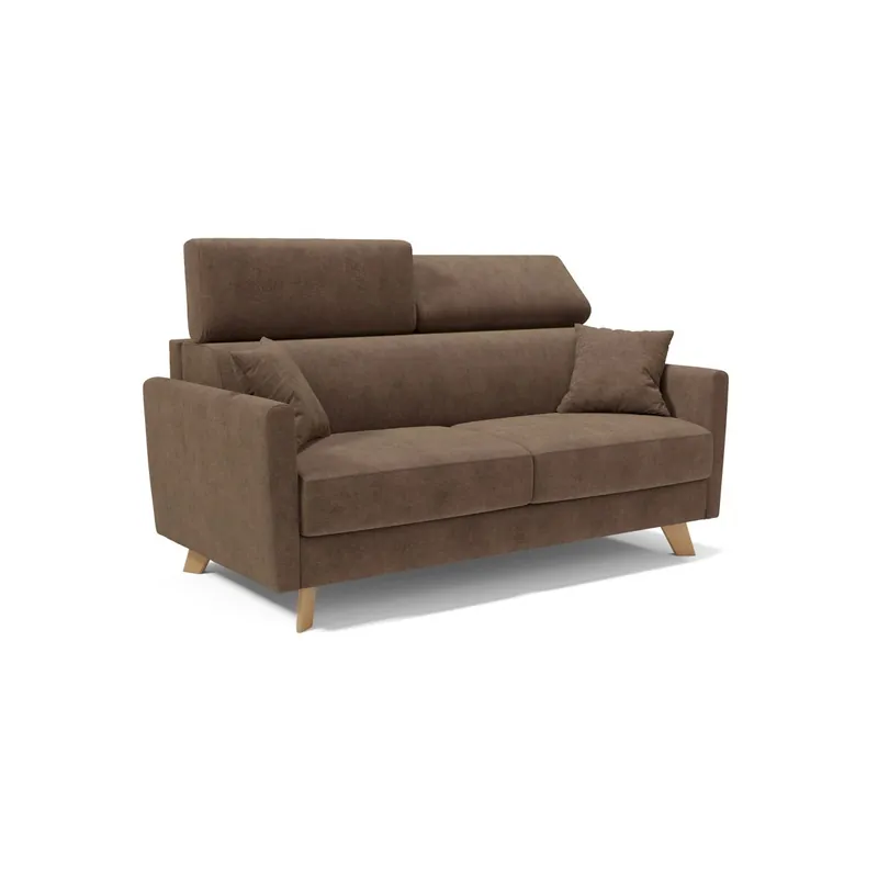 Francy Sofá cama con reposacabezas ajustables 160 cm (mat. 120x197) Amarillo - Sofás sillones puffs