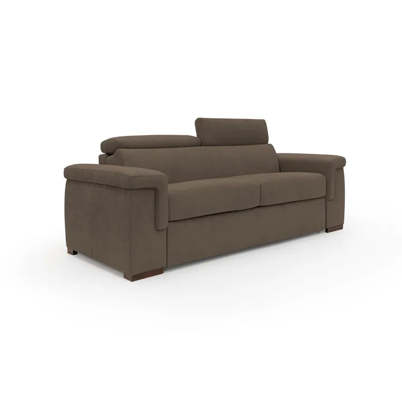 Giunone Sofá cama convertible con colchón de 18 cm y reposacabezas reclinables en tejido impermeable 200 cm (mat. 120x197 cm) Amarillo - Sofás sillones puffs