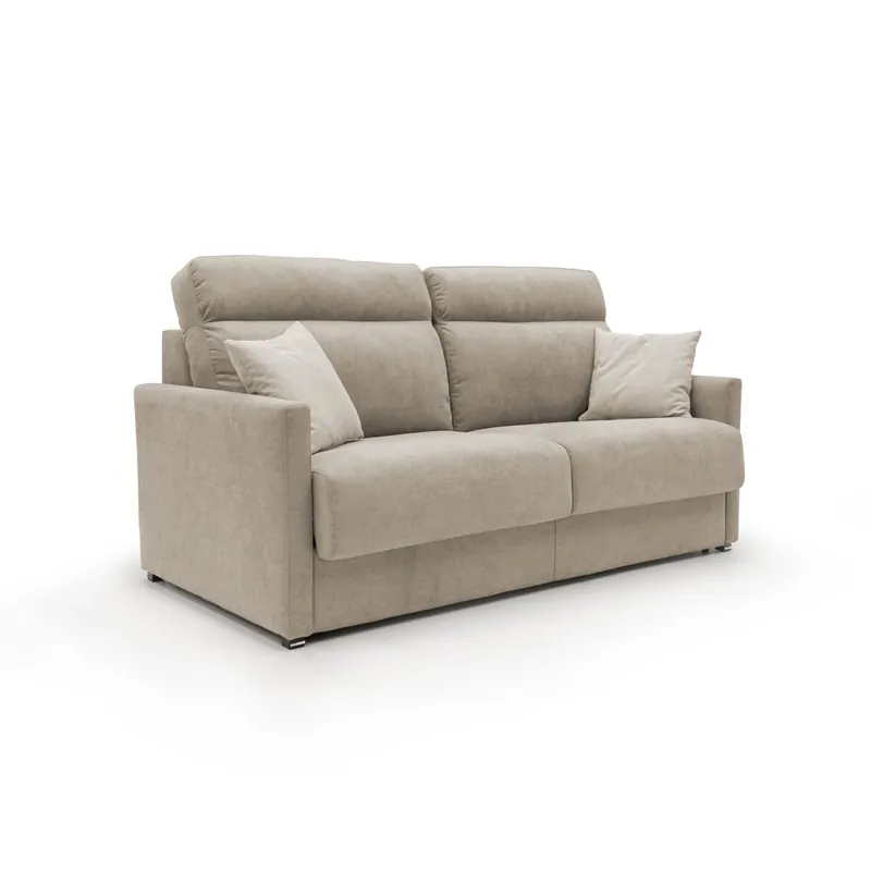 Margot Sofá cama convertible en tela suave impermeable 156 cm (mat.120x197) Amarillo - Sofás sillones puffs
