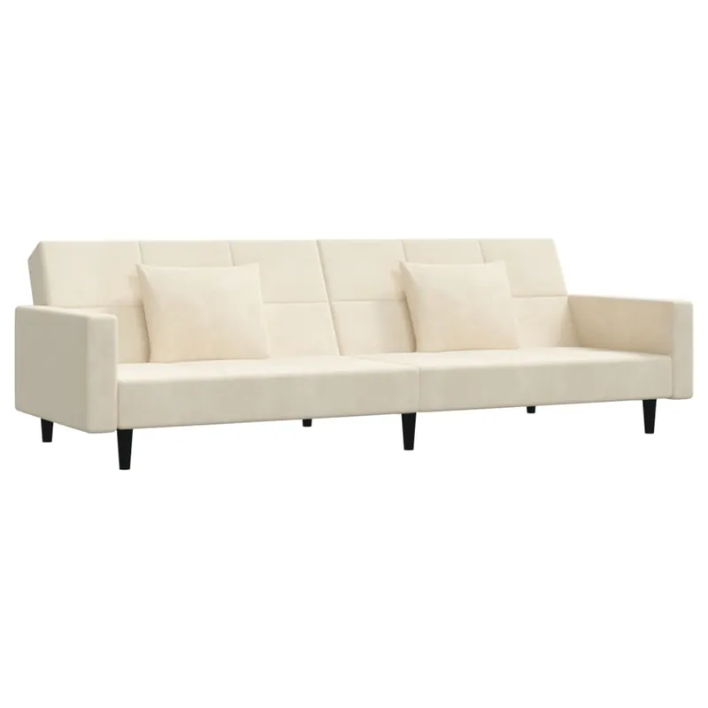 vidaXL Sofá cama de 2 plazas con dos almohadas terciopelo gris oscuro - Sofás sillones puffs
