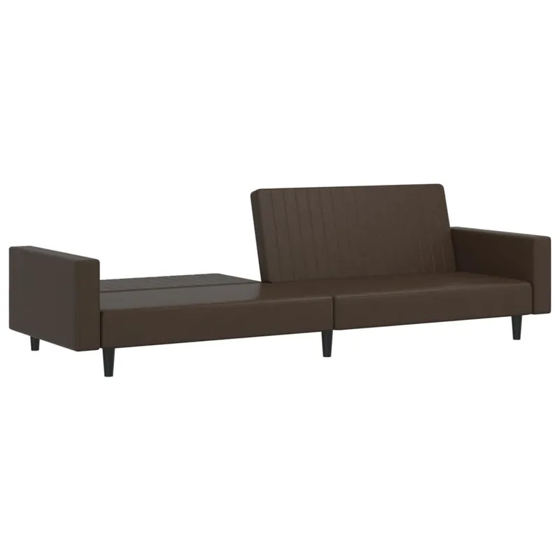 vidaXL Sofá cama de 2 plazas cuero sintético gris - Sofás sillones puffs