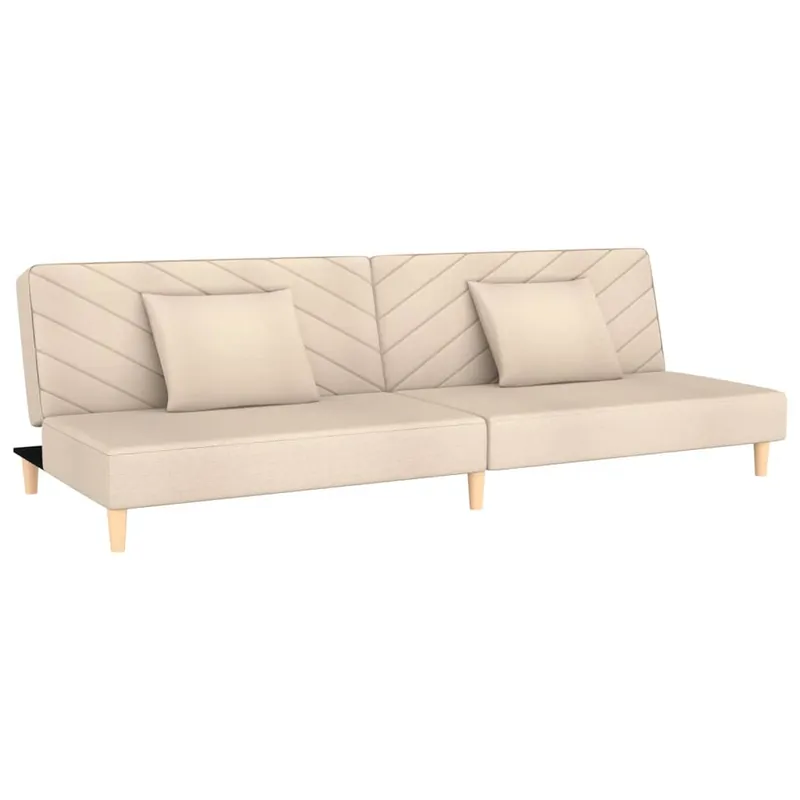 vidaXL Sofá cama de 2 plazas con dos almohadas tela azul - Sofás sillones puffs