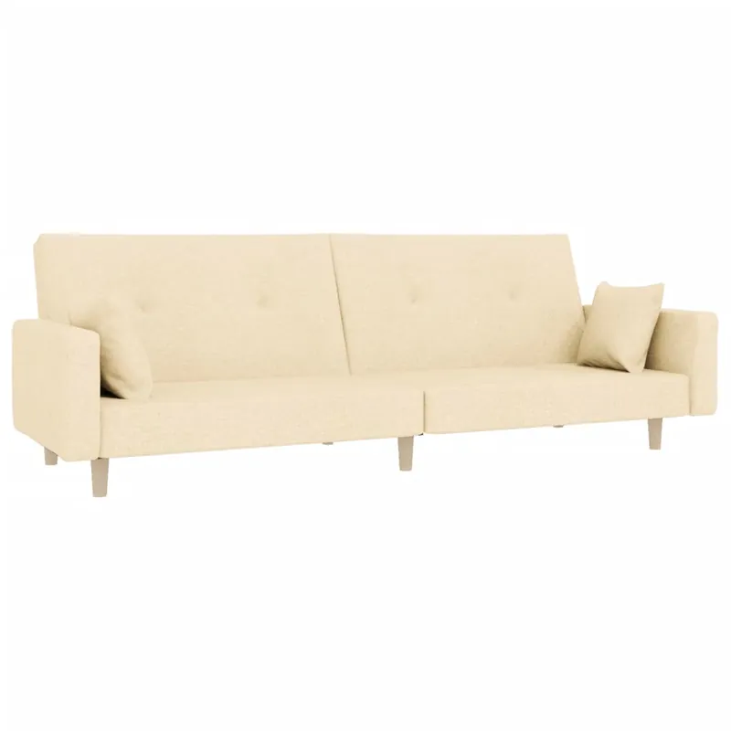 vidaXL Sofá cama de 2 plazas con dos almohadas tela gris oscuro - Sofás sillones puffs