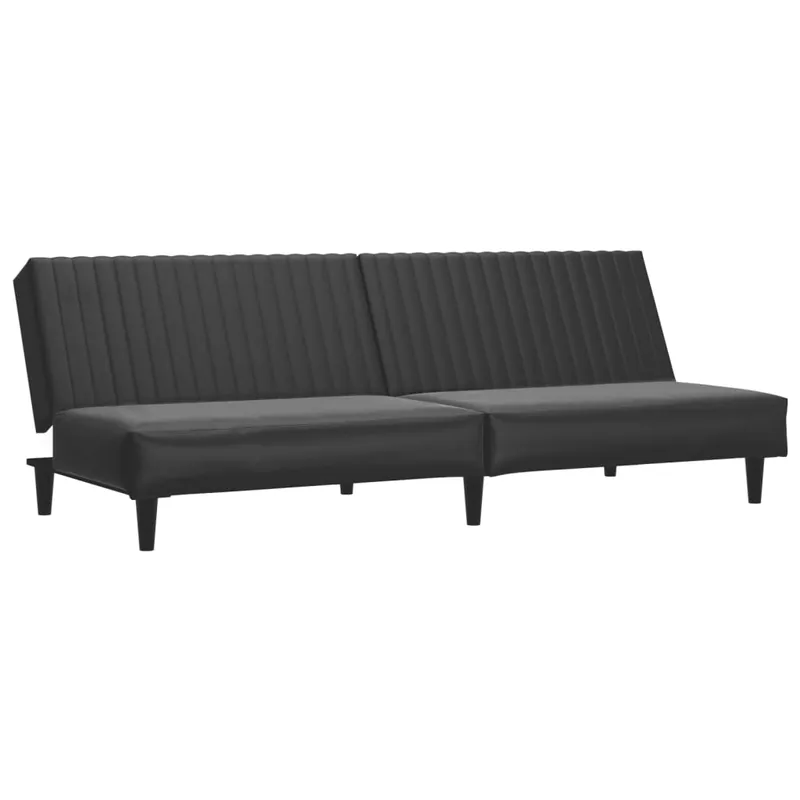 vidaXL Sofá cama de 2 plazas cuero sintético negro - Sofás sillones puffs