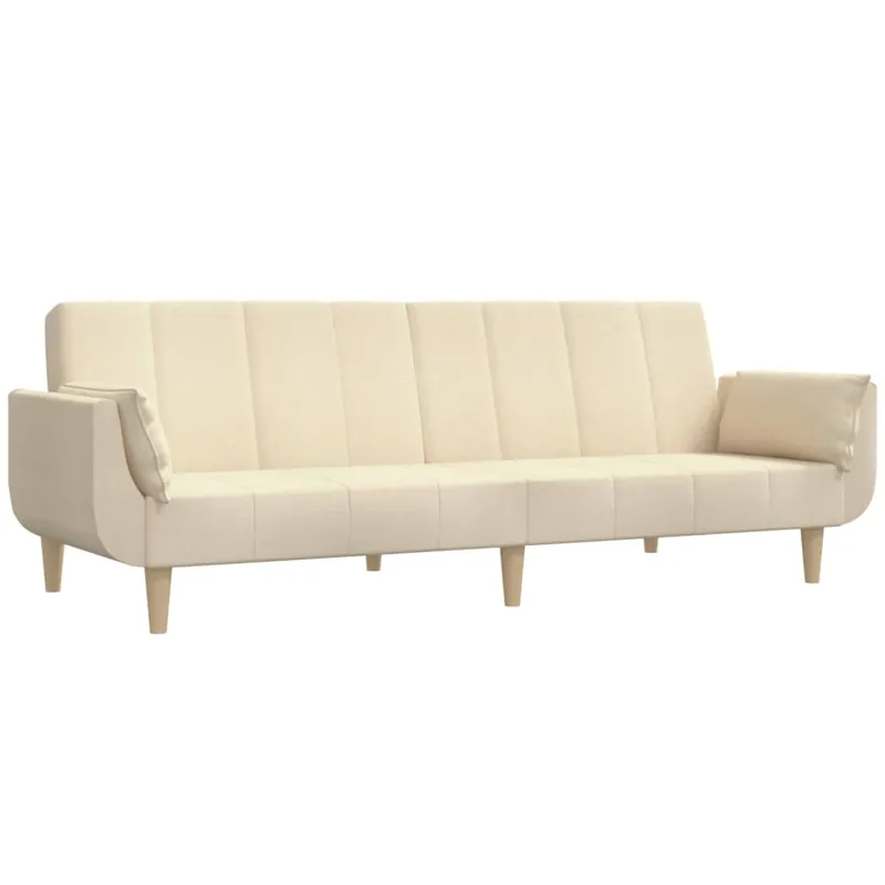 vidaXL Sofá cama de 2 plazas con dos almohadas tela negro - Sofás sillones puffs