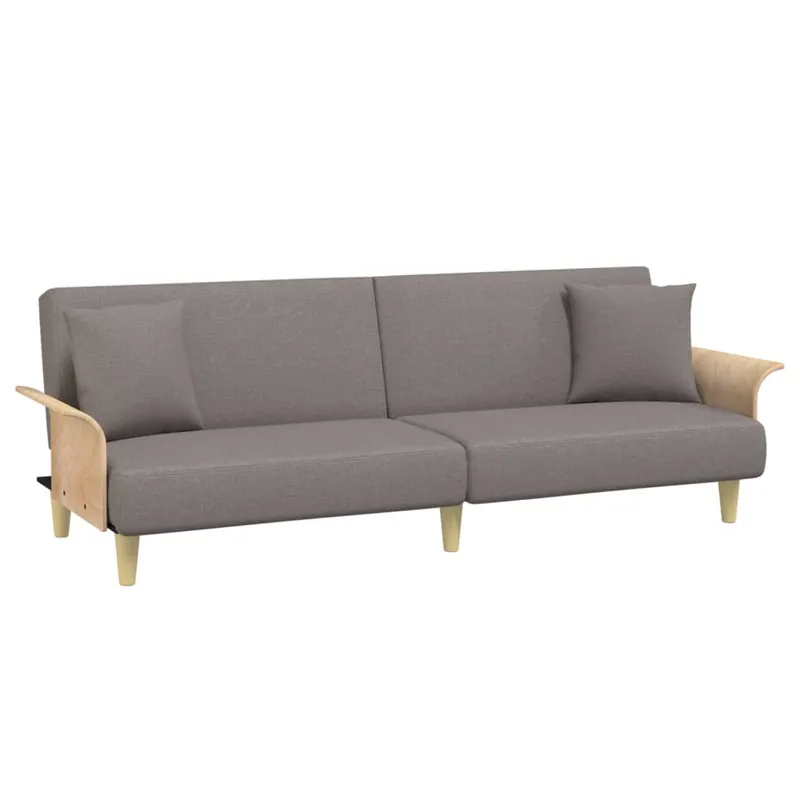 vidaXL Sofá cama con reposabrazos tela gris oscuro - Sofás sillones puffs