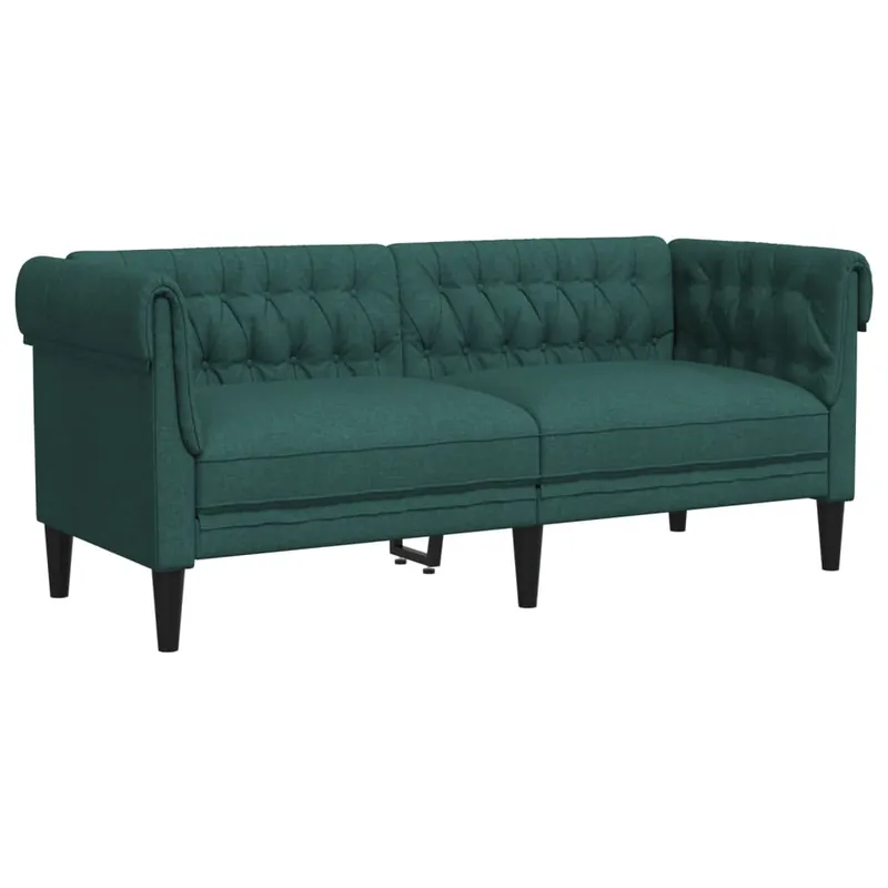 vidaXL Sofá Chesterfield de 2 plazas tela gris claro - Sofás sillones puffs