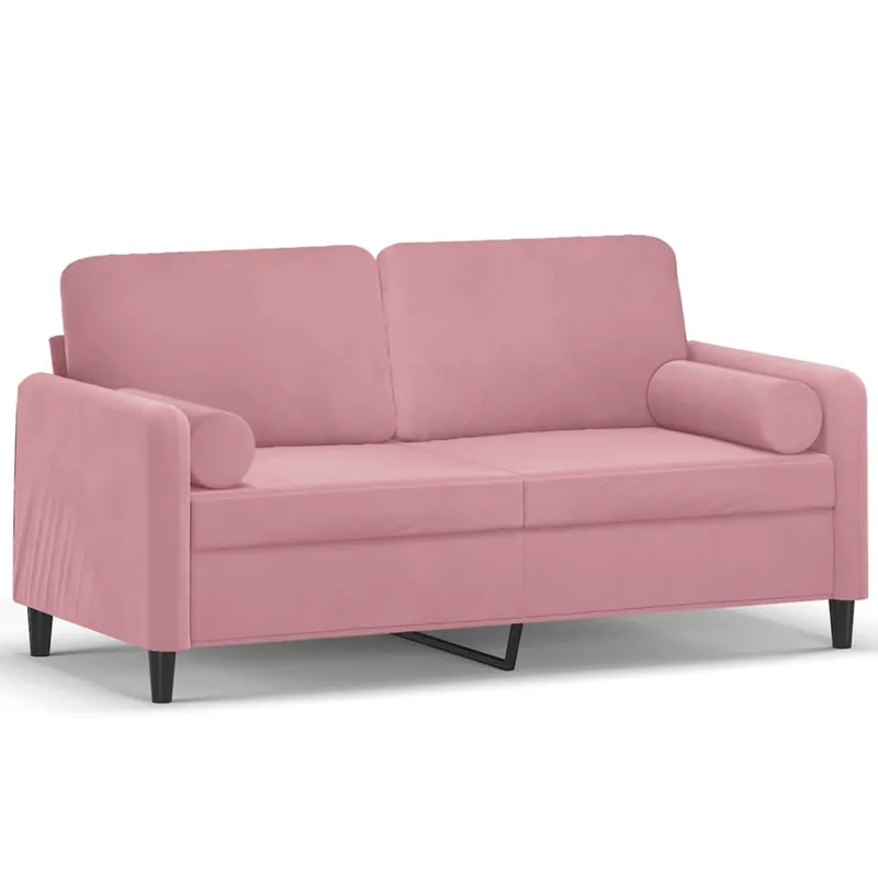 vidaXL Sofá de 2 plazas con cojines terciopelo gris oscuro 140 cm - Sofás sillones puffs