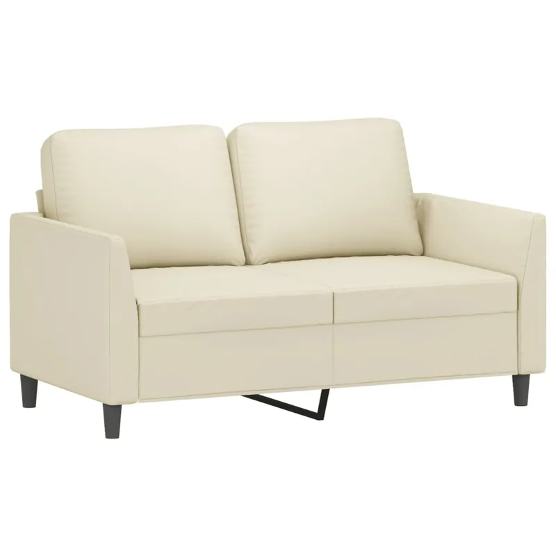 vidaXL Sofá de 2 plazas de cuero sintético gris 120 cm - Sofás sillones puffs