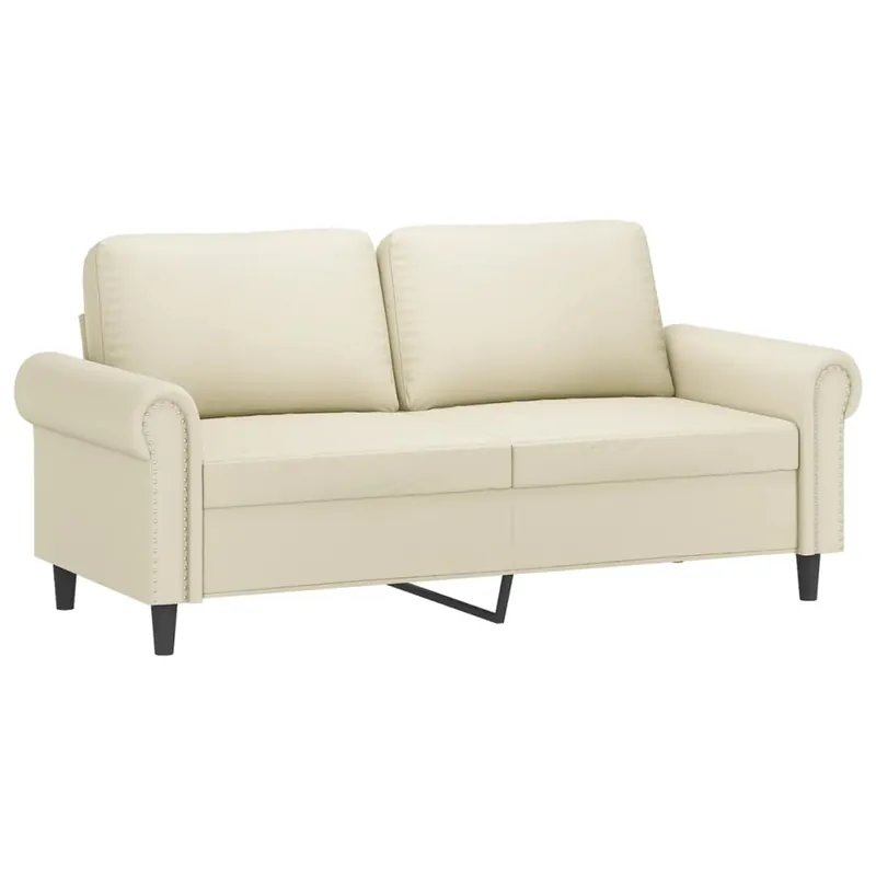 vidaXL Sofá de 2 plazas de cuero sintético negro 140 cm - Sofás sillones puffs