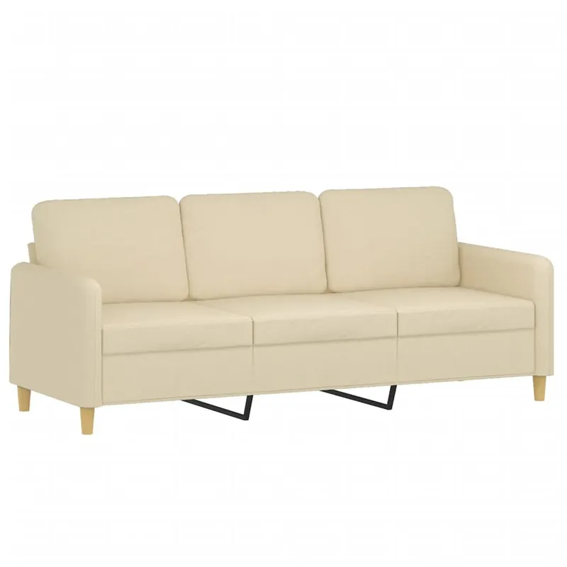 vidaXL Sofá de 3 plazas de tela amarillo claro 180 cm - Sofás sillones puffs
