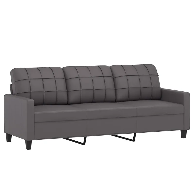 vidaXL Sofá de 3 plazas de cuero sintético color crema 180 cm - Sofás sillones puffs