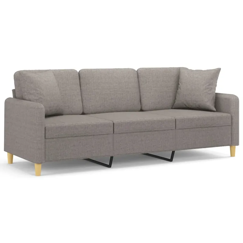 vidaXL Sofá de 3 plazas con cojines tela gris oscuro 180 cm - Sofás sillones puffs